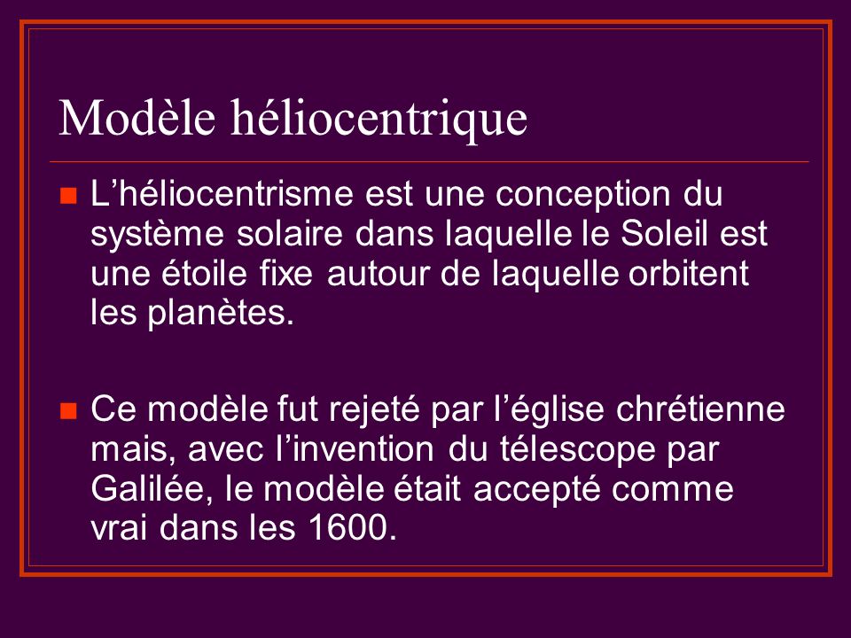 Modèle héliocentrique