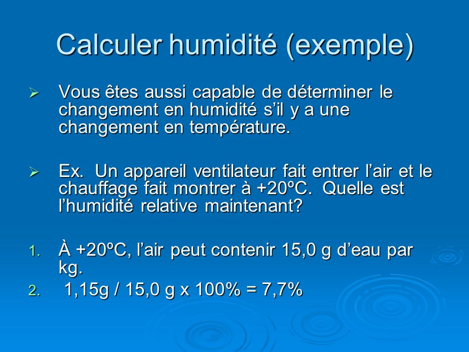 Calculer humidité (exemple)