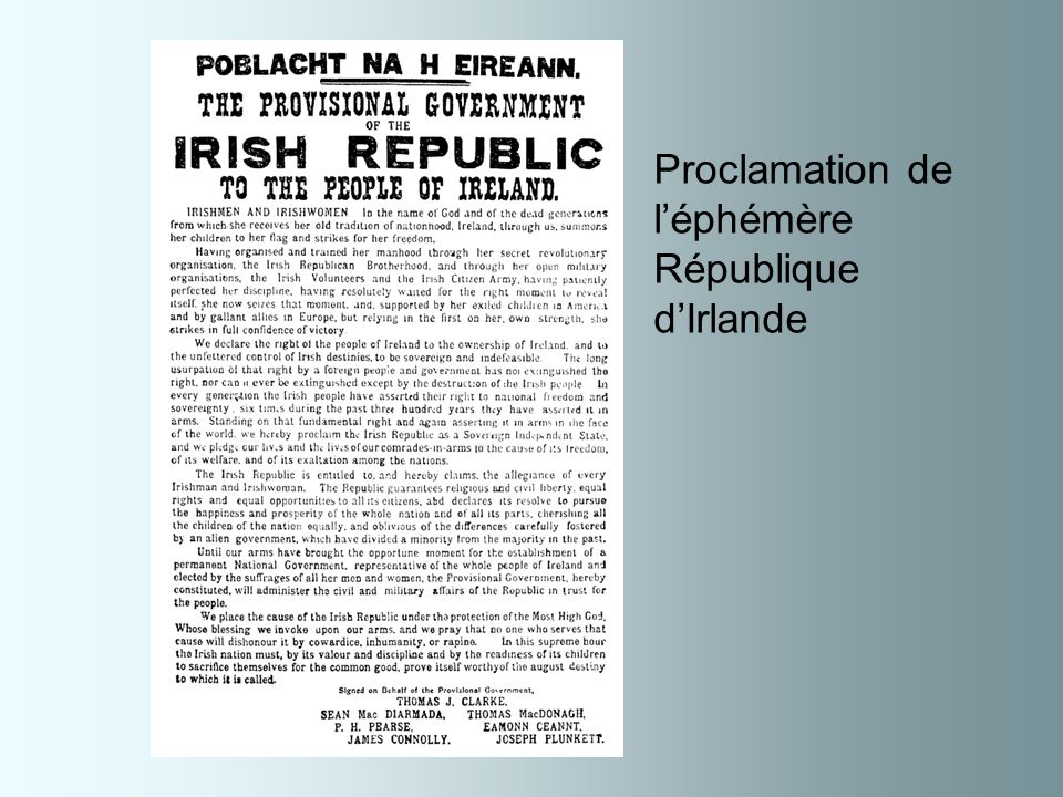 Proclamation de l’éphémère République d’Irlande