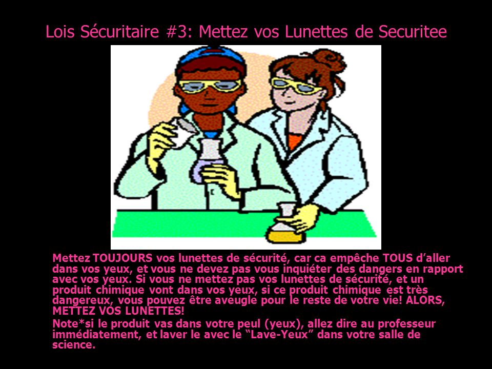 Lois Sécuritaire #3: Mettez vos Lunettes de Securitee
