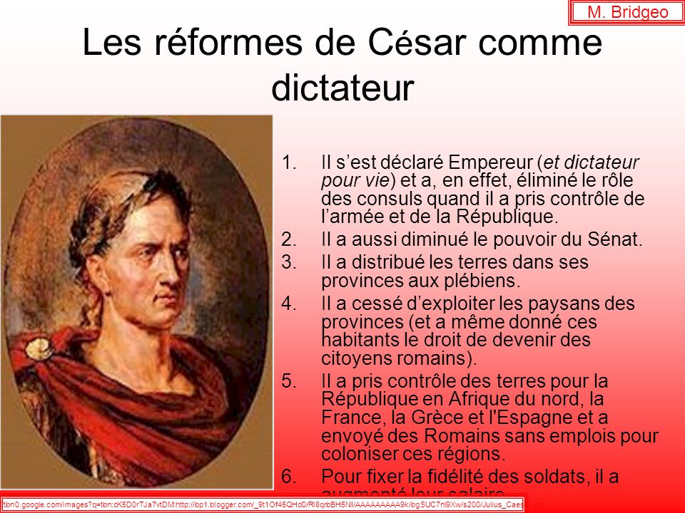 Les réformes de César comme dictateur