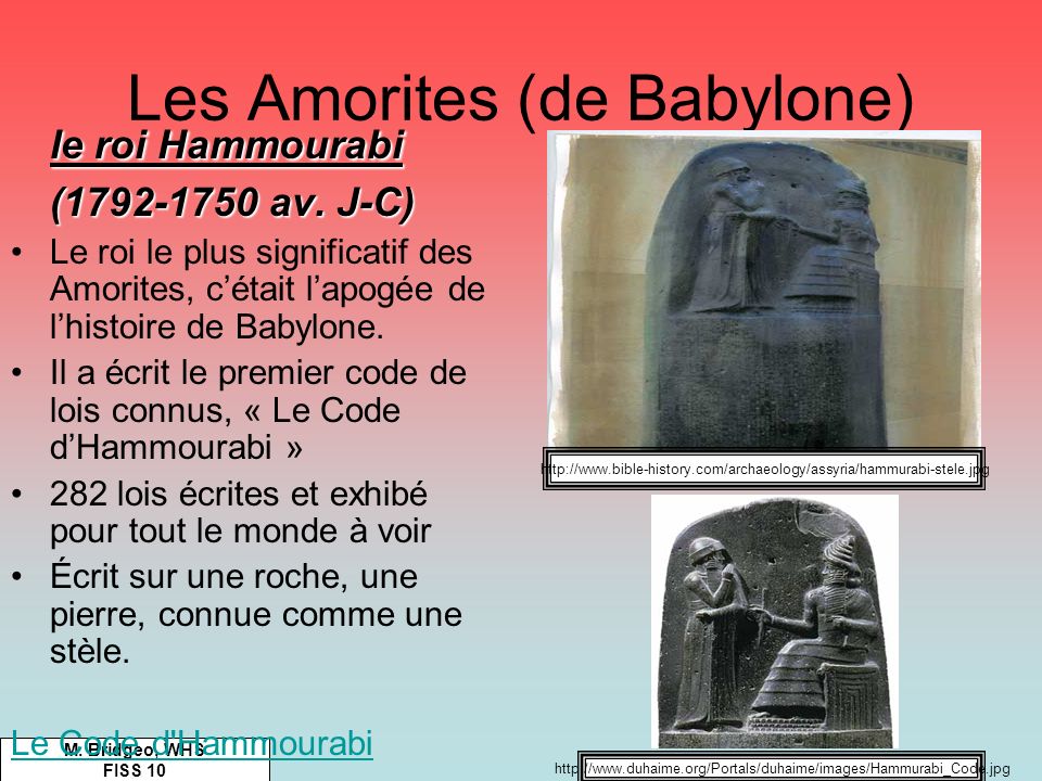 Les Amorites (de Babylone)