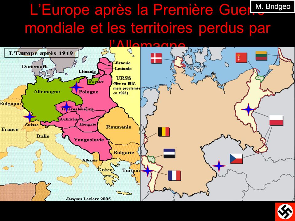 M. Bridgeo L’Europe après la Première Guerre mondiale et les territoires perdus par l’Allemagne