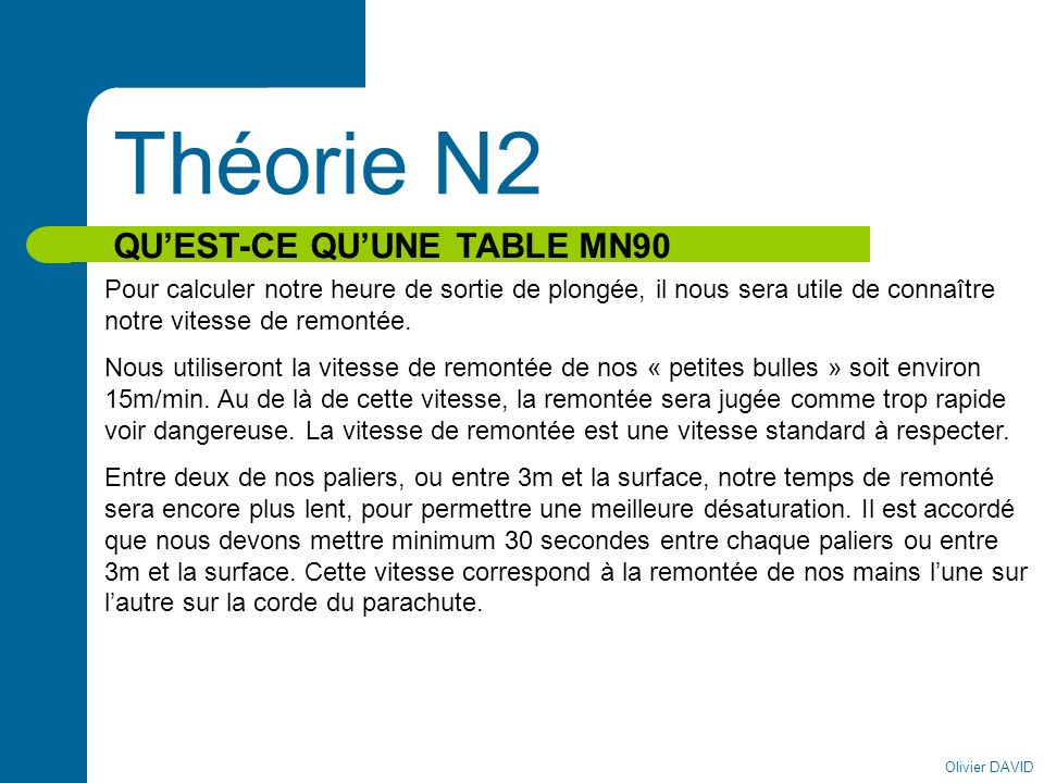 Théorie N2 QU’EST-CE QU’UNE TABLE MN90