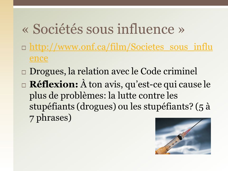 « Sociétés sous influence »