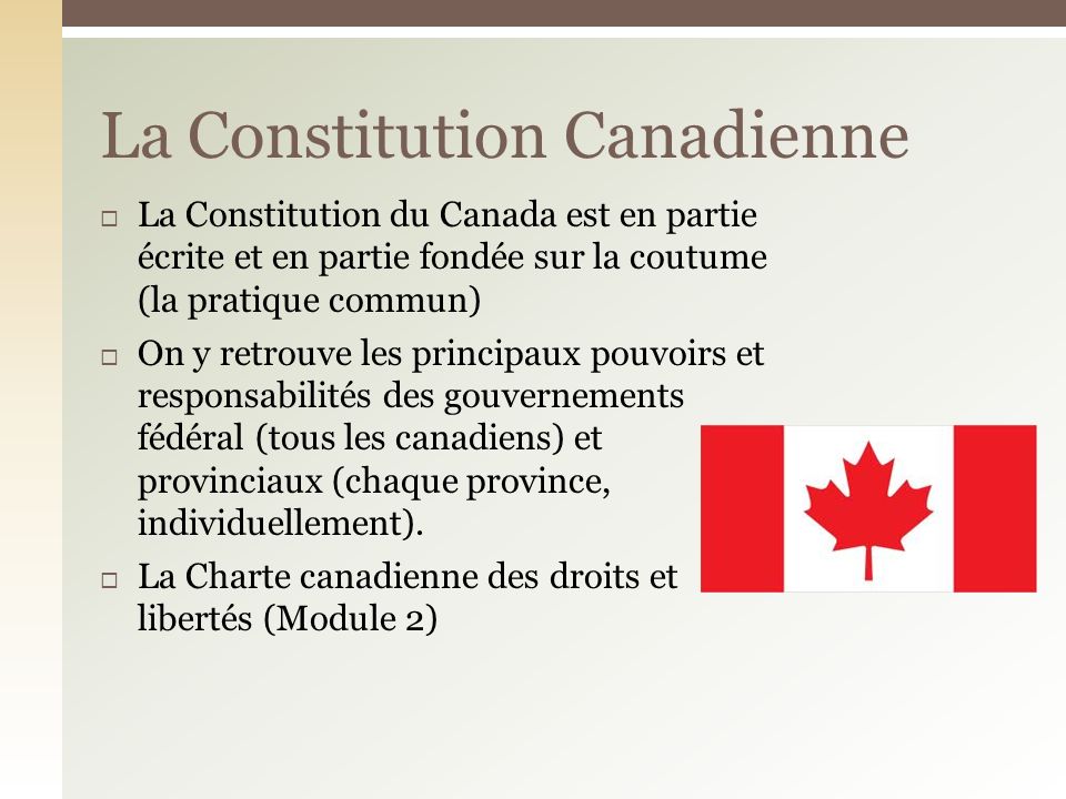 La Constitution Canadienne