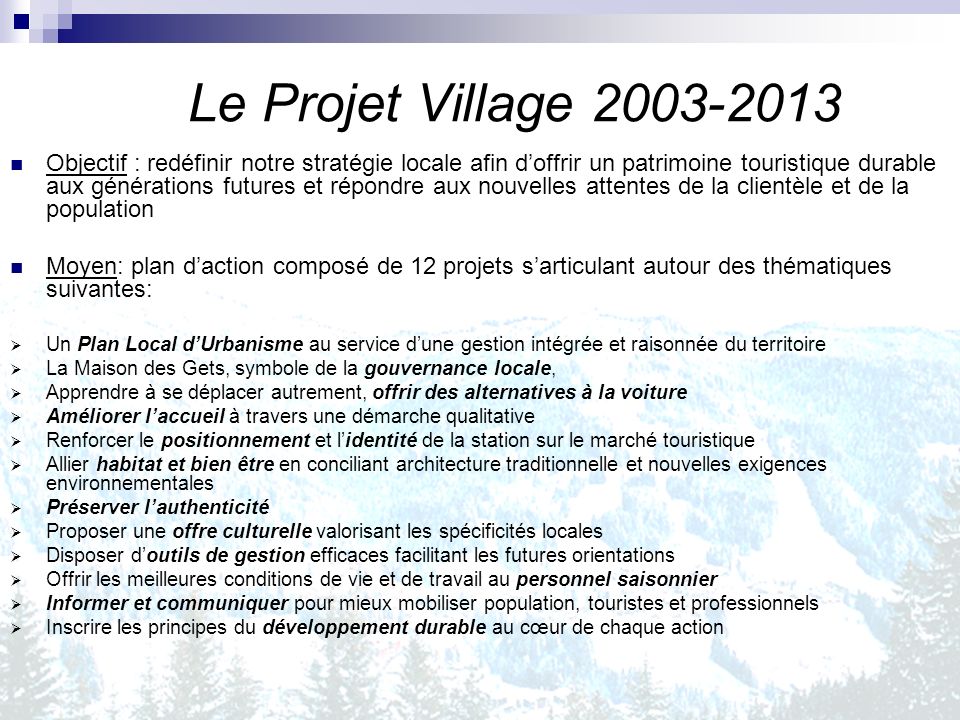Le Projet Village