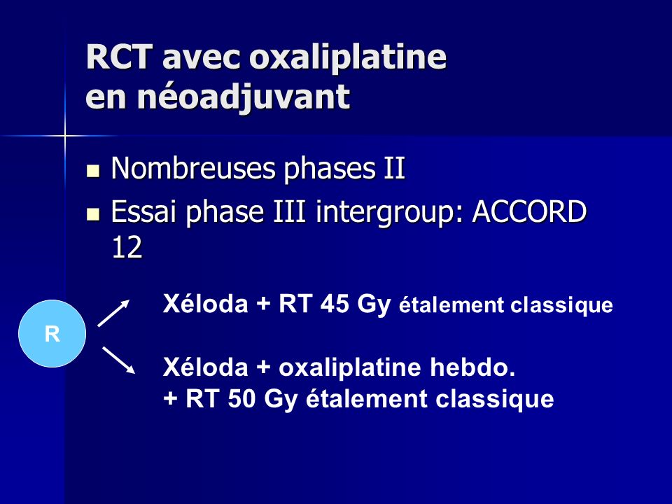 RCT avec oxaliplatine en néoadjuvant