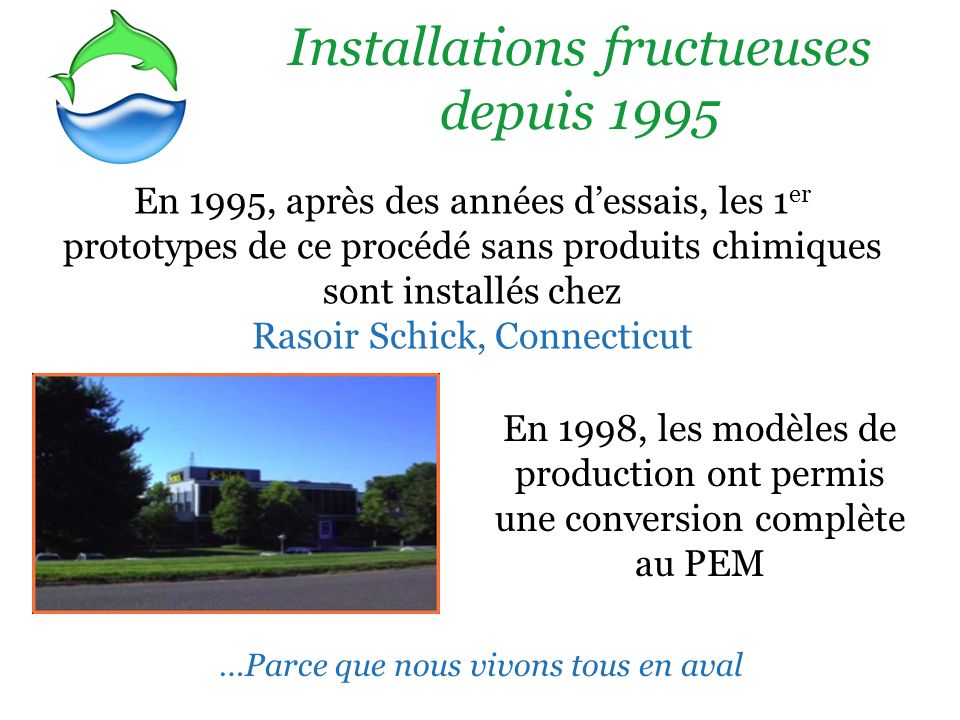 Installations fructueuses depuis 1995