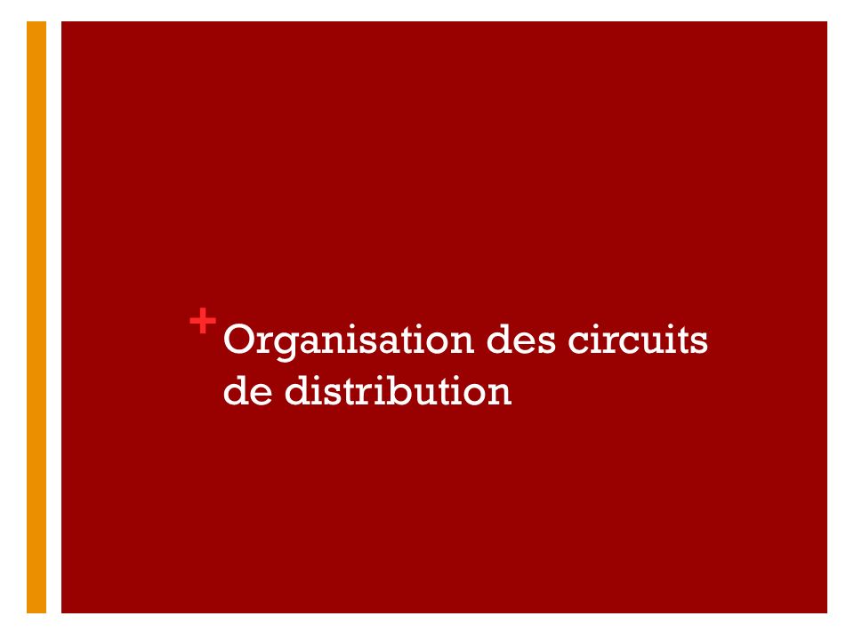 Organisation des circuits de distribution