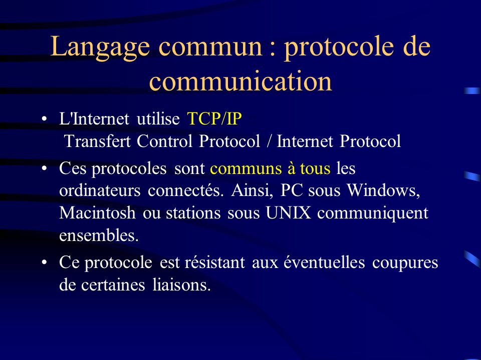 Langage commun : protocole de communication