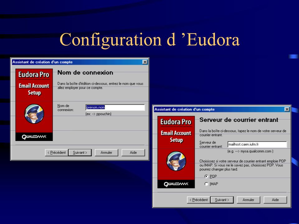 Configuration d ’Eudora
