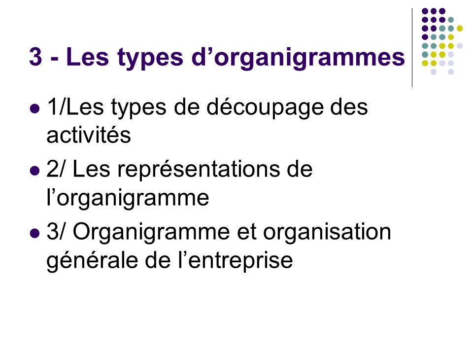3 - Les types d’organigrammes