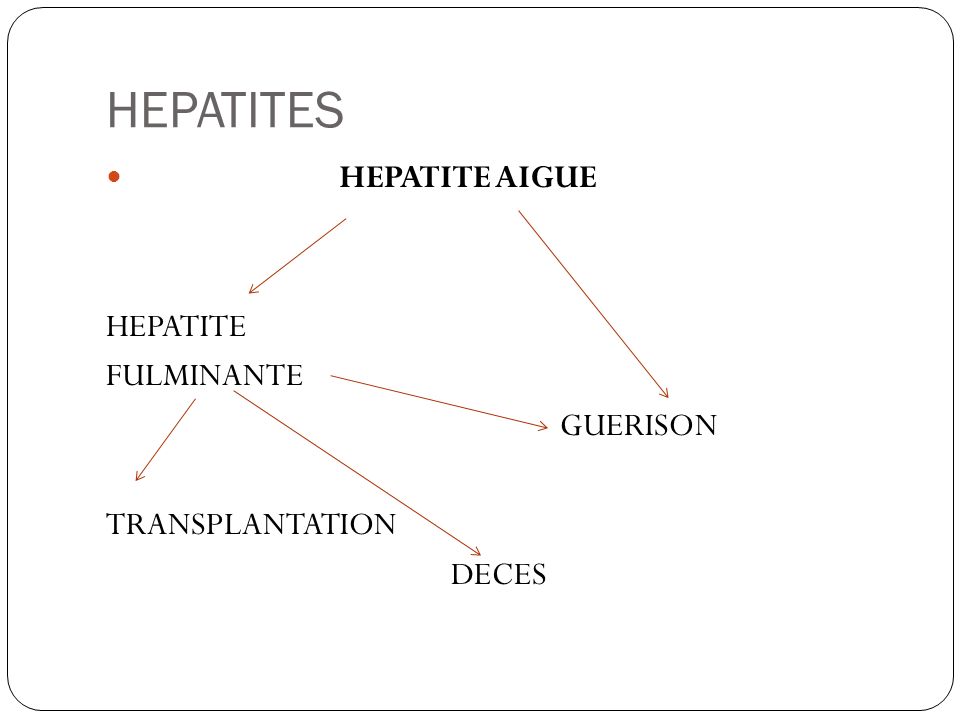 HEPATITES HEPATITE AIGUE HEPATITE FULMINANTE GUERISON TRANSPLANTATION
