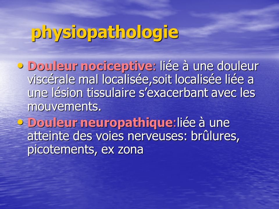physiopathologie
