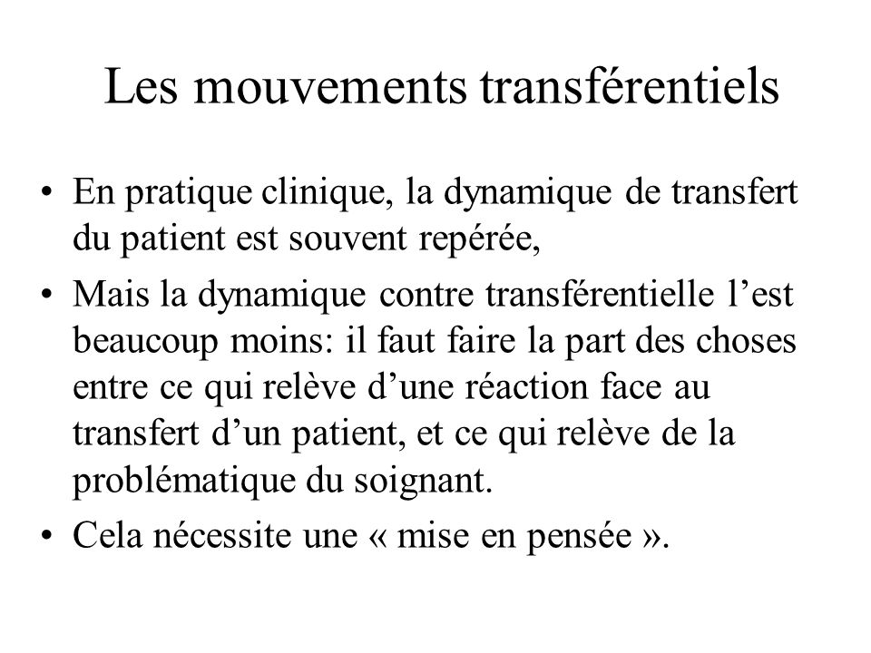 Les mouvements transférentiels