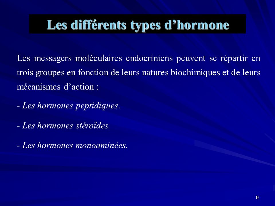 Les différents types d’hormone