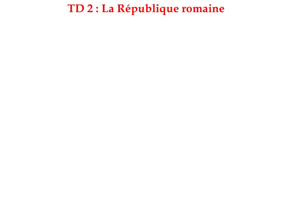 TD 2 : La République romaine