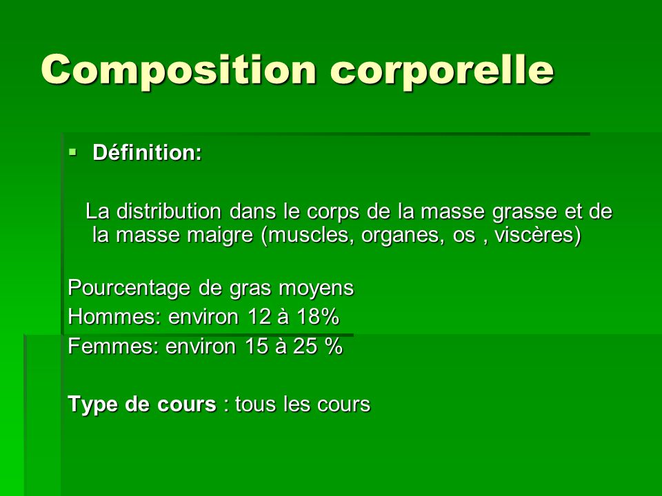 Composition corporelle