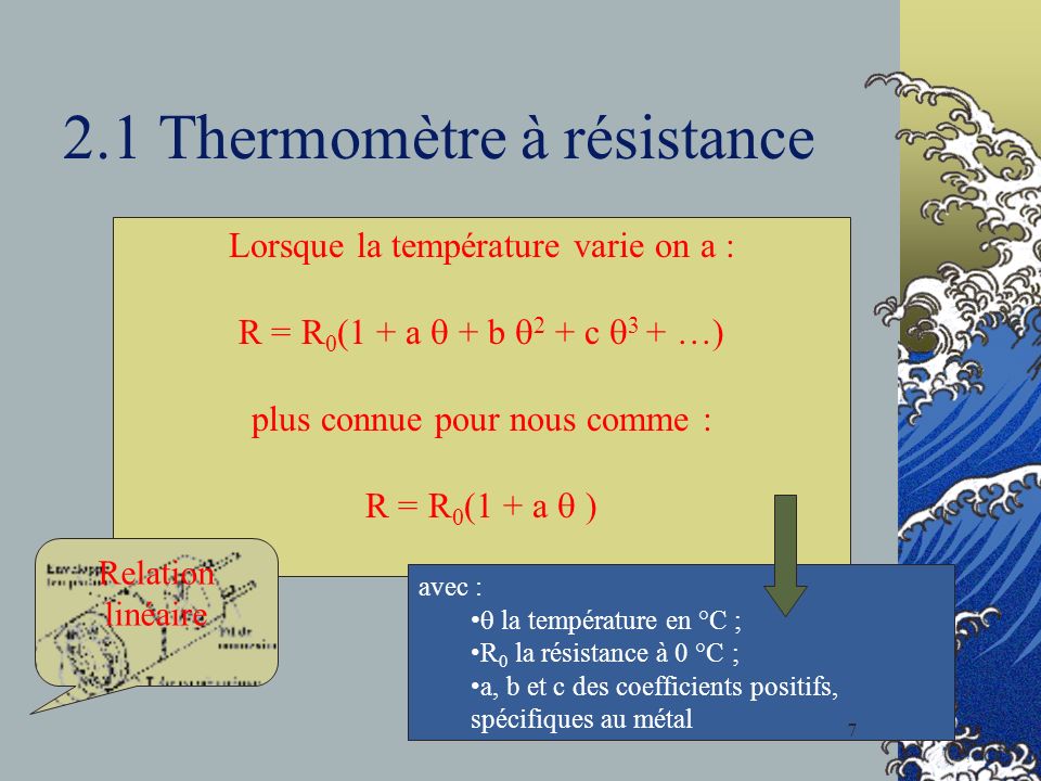 2.1 Thermomètre à résistance