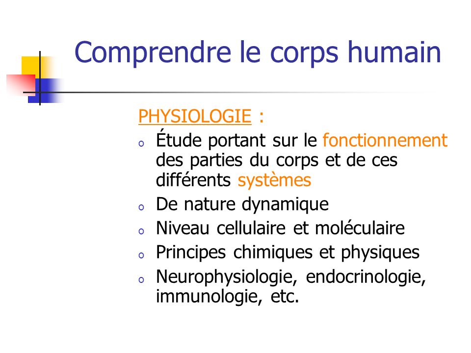 Comprendre le corps humain