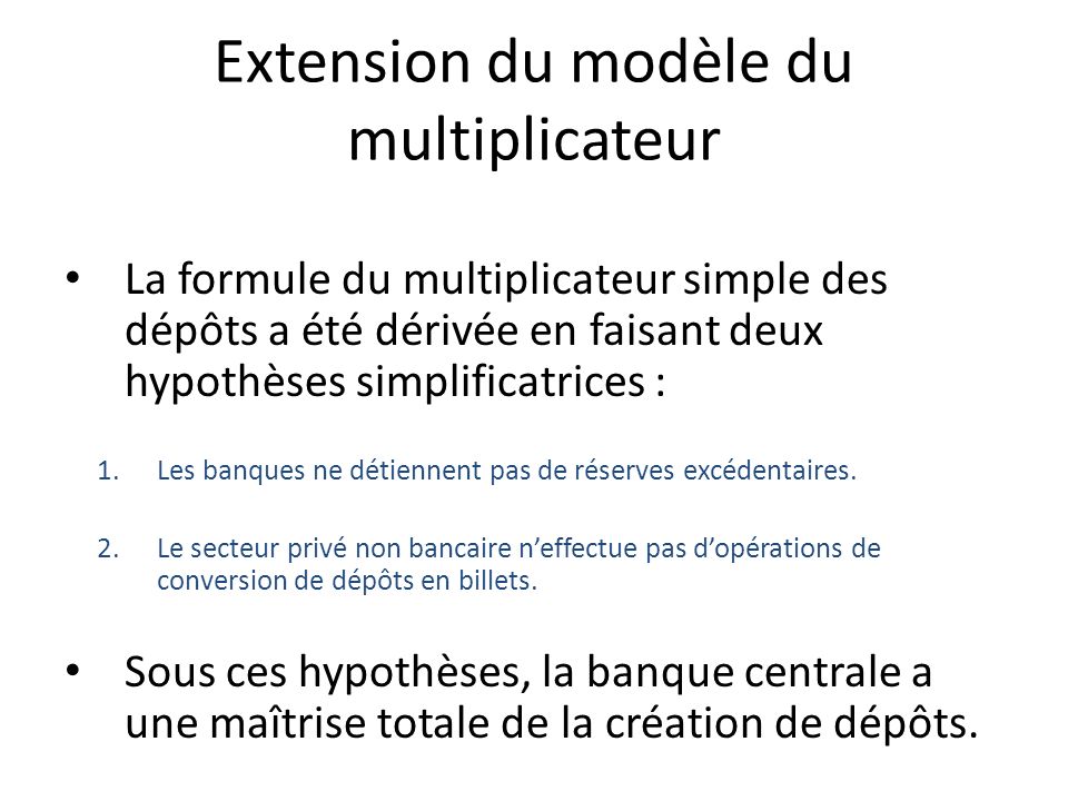 Extension du modèle du multiplicateur