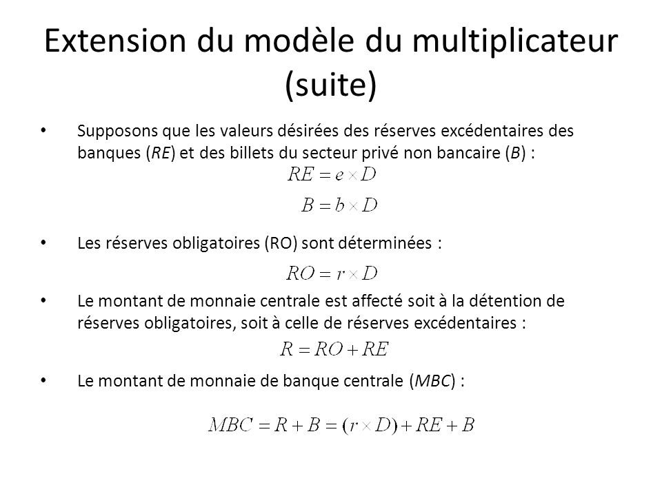 Extension du modèle du multiplicateur (suite)