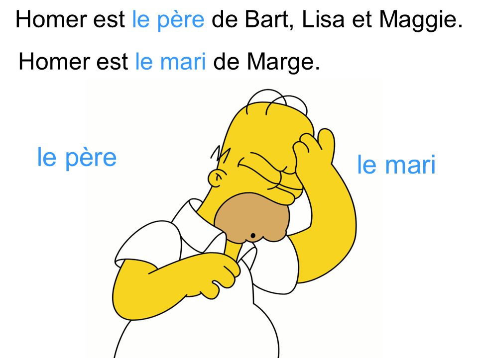 Homer est le père de Bart, Lisa et Maggie.