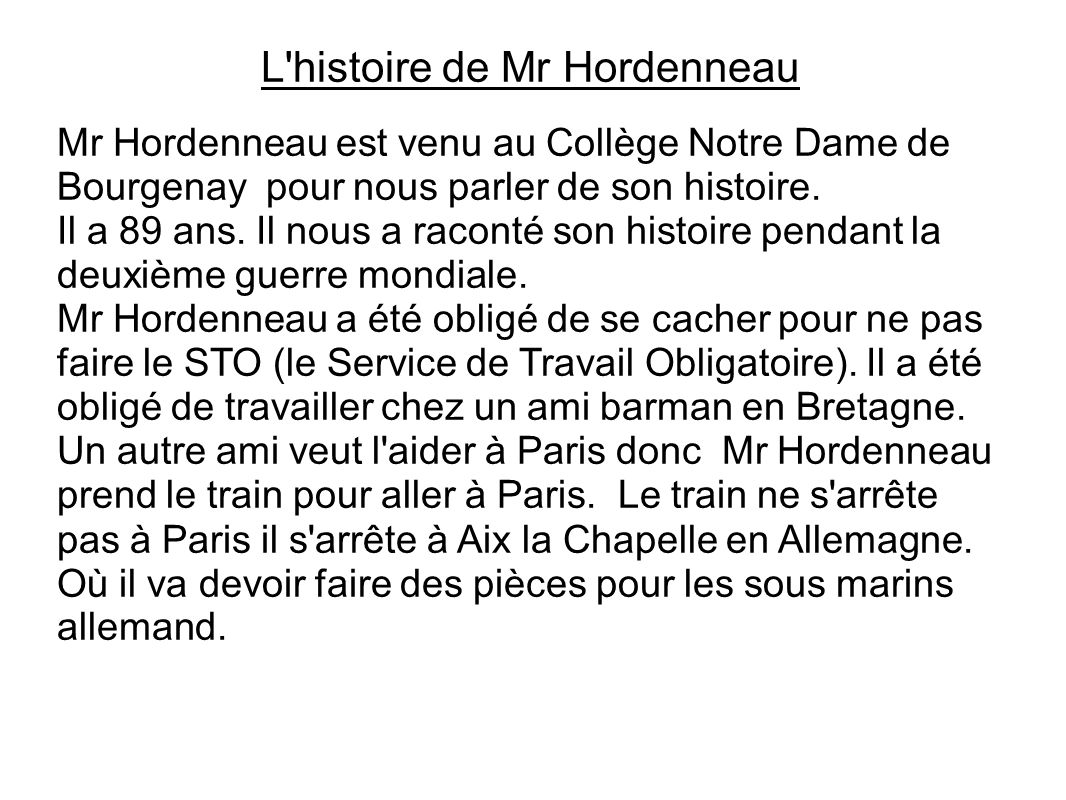 L histoire de Mr Hordenneau