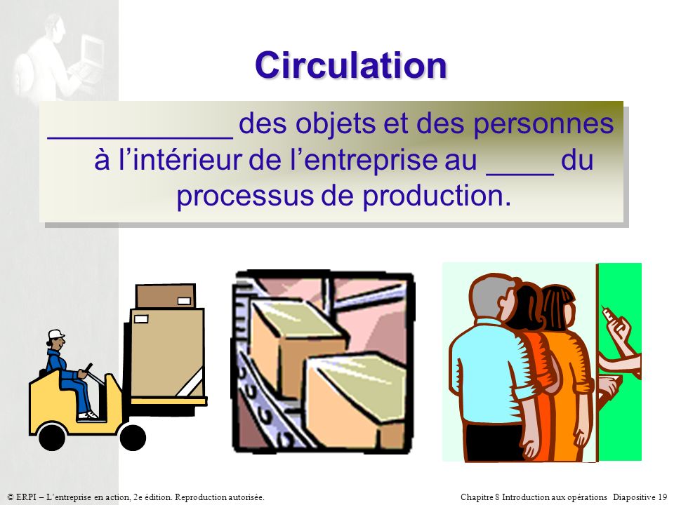 Circulation ___________ des objets et des personnes à l’intérieur de l’entreprise au ____ du processus de production.