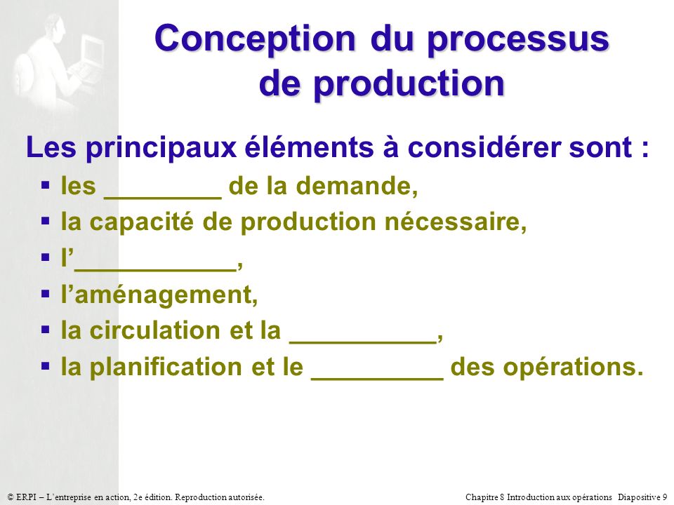 Conception du processus de production