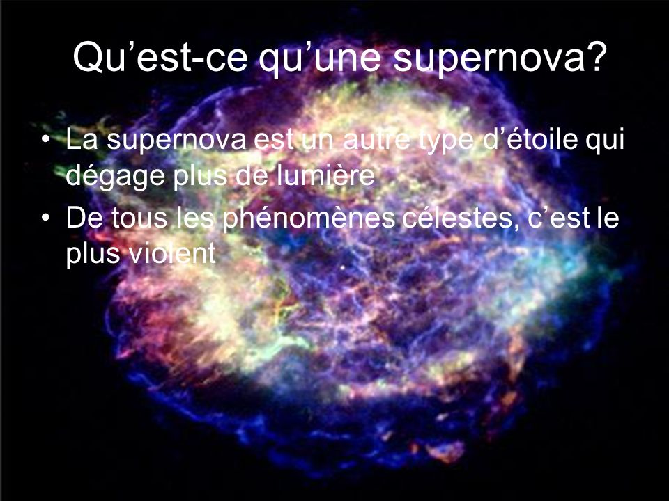 Qu’est-ce qu’une supernova
