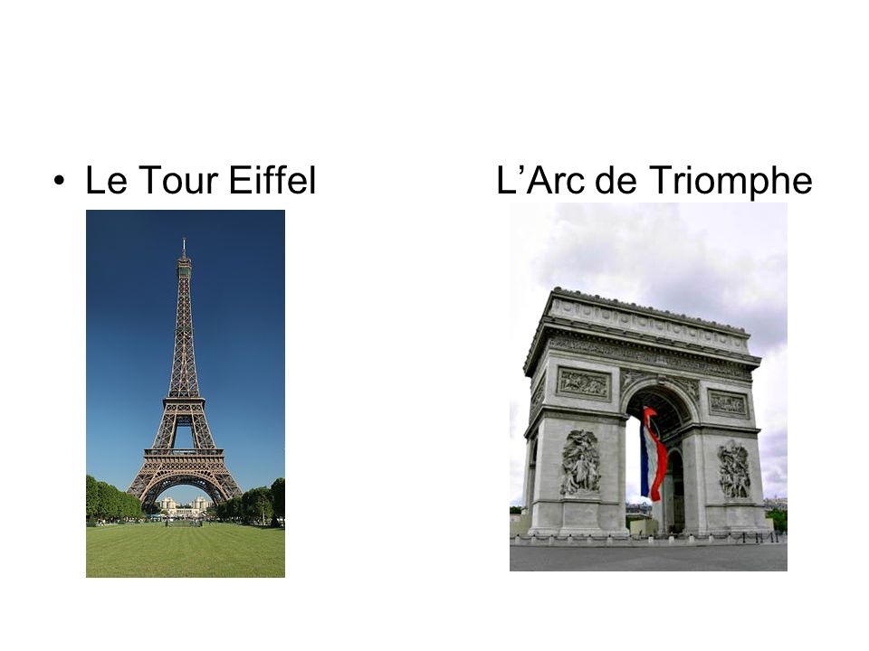 Le Tour Eiffel L’Arc de Triomphe