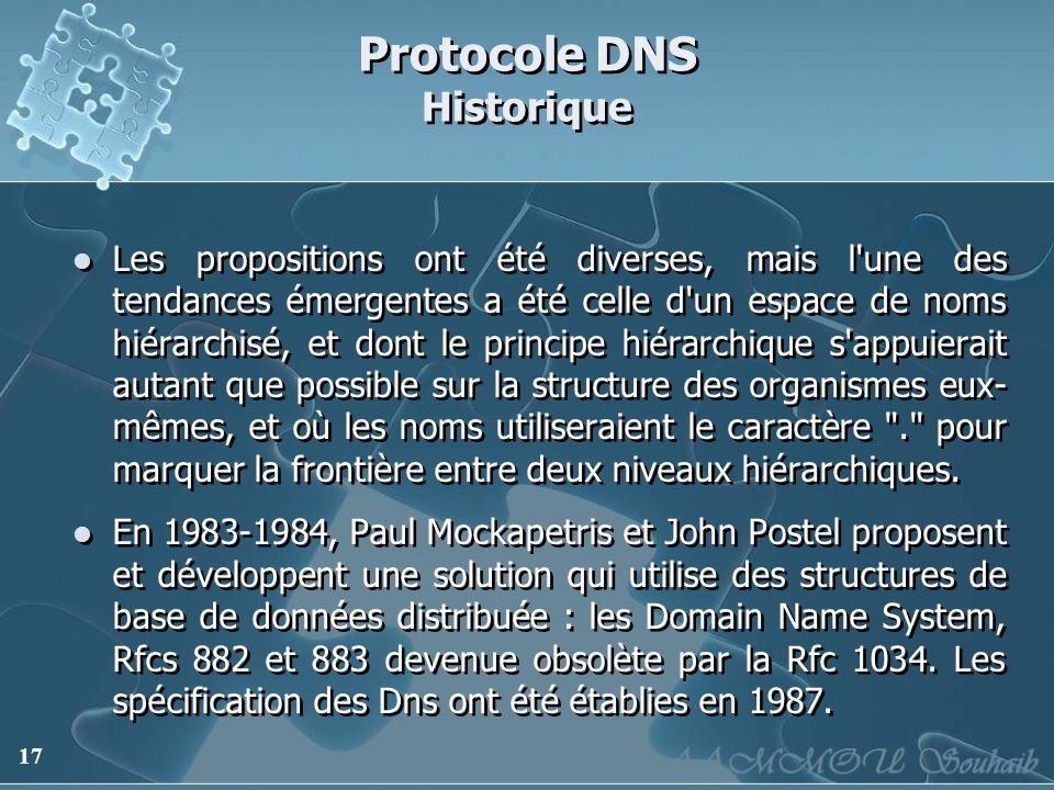 Protocole DNS Historique