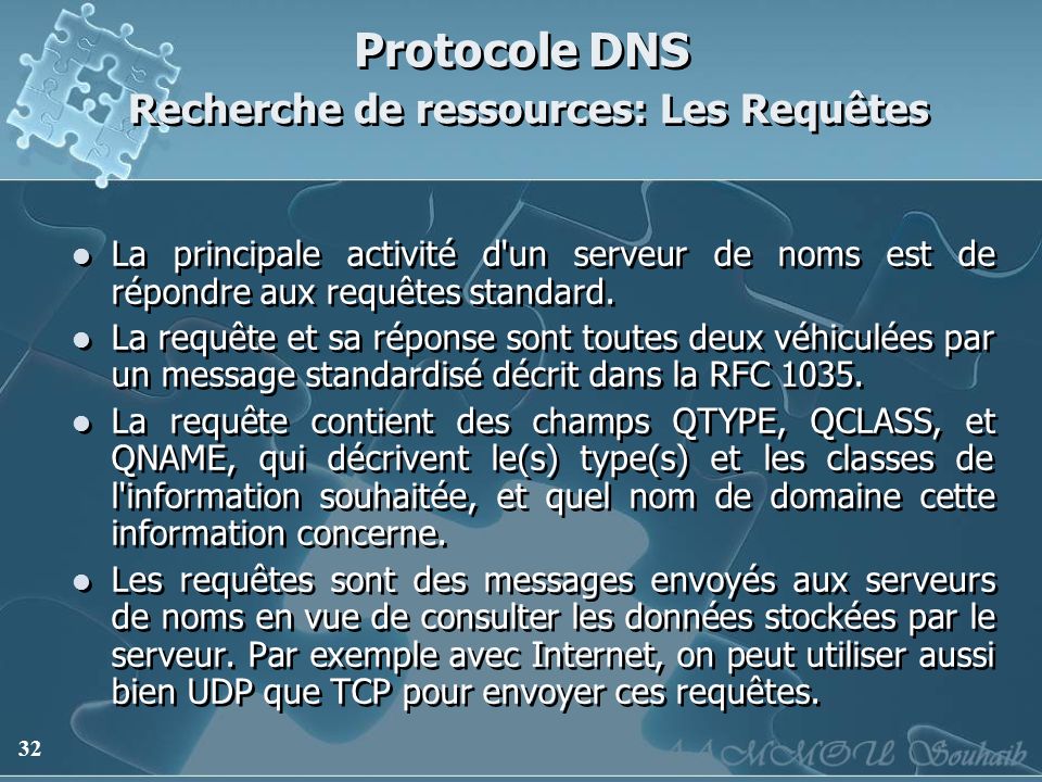Protocole DNS Recherche de ressources: Les Requêtes