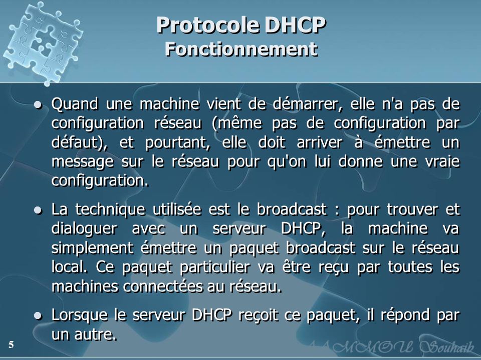 Protocole DHCP Fonctionnement