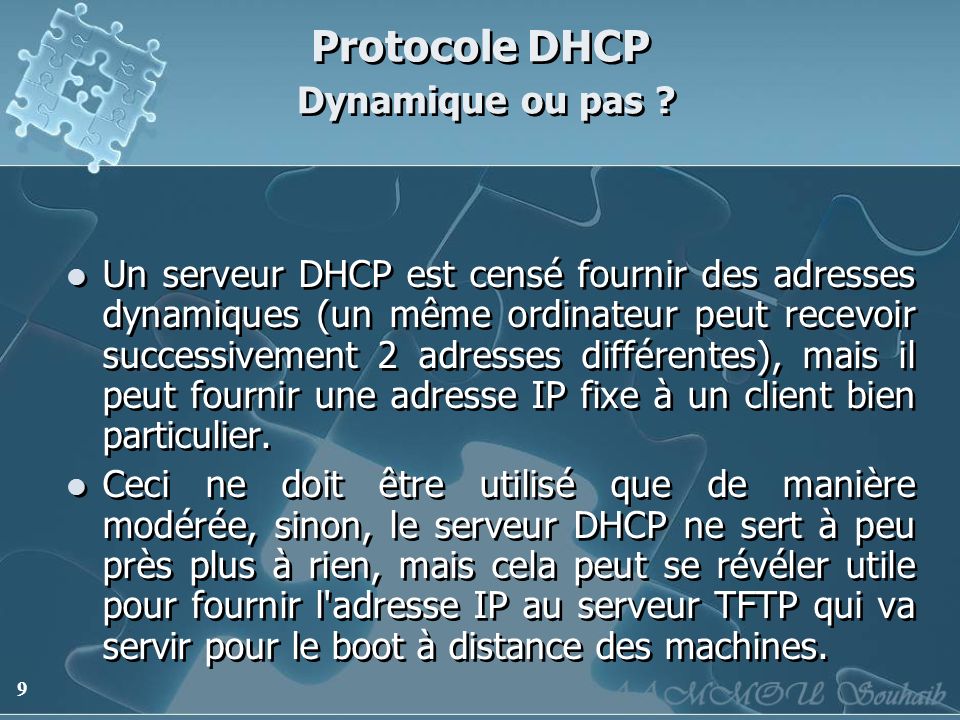 Protocole DHCP Dynamique ou pas