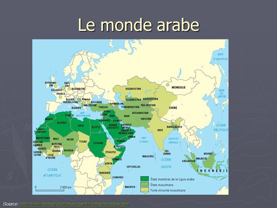 Le monde arabe Source: