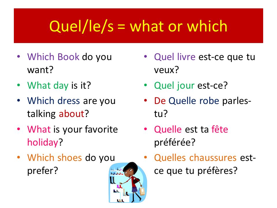 Quel/le/s = what or which