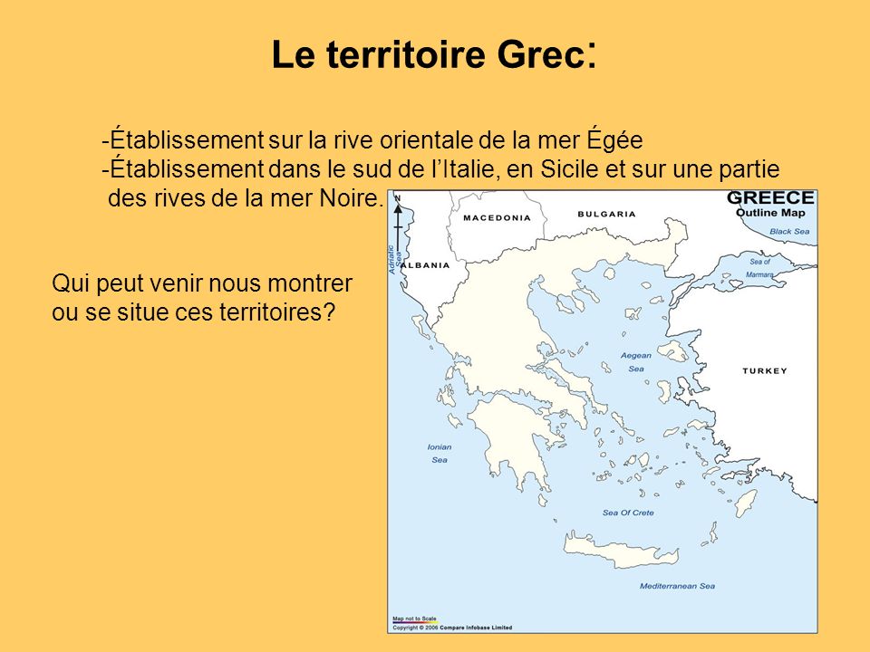 Le territoire Grec: Établissement sur la rive orientale de la mer Égée