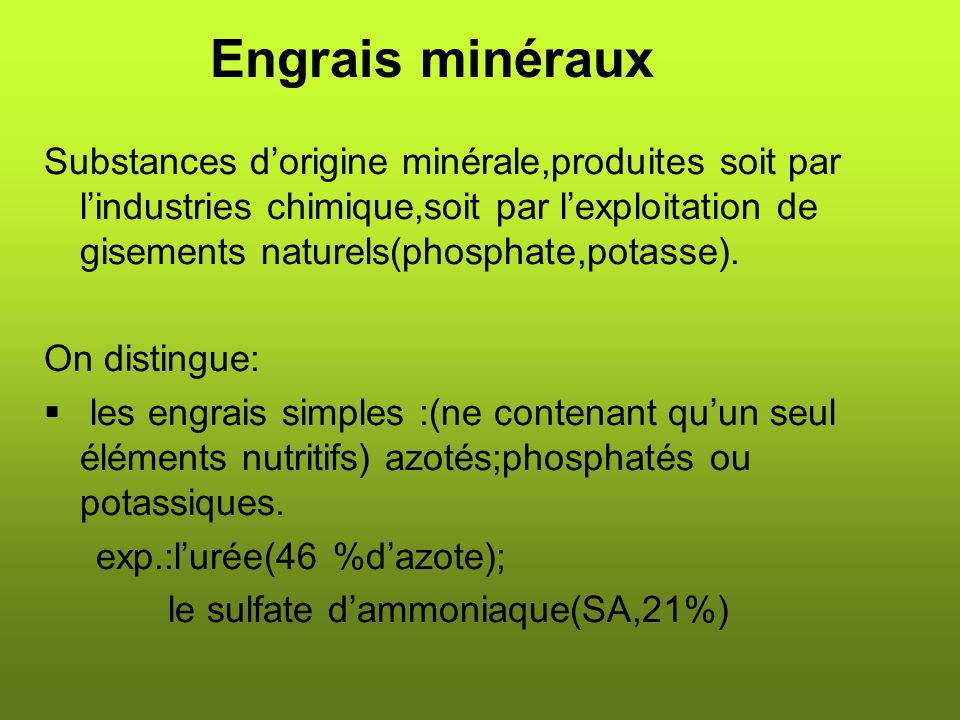 Engrais minéraux