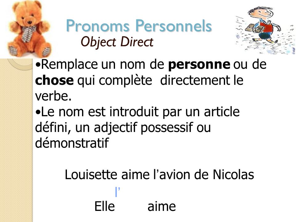 Pronoms Personnels Object Direct