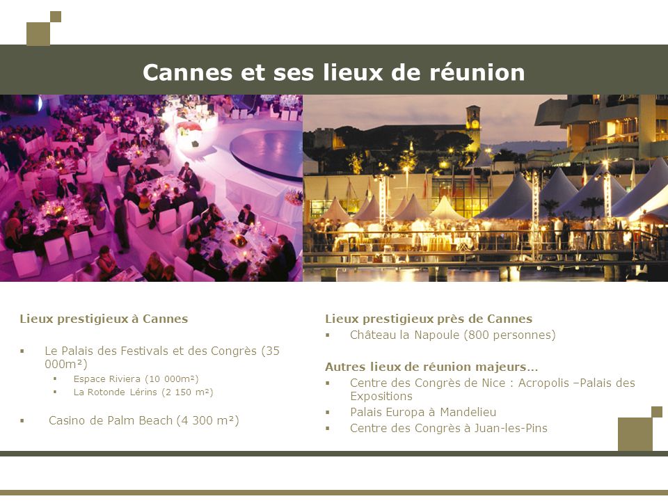 Cannes et ses lieux de réunion