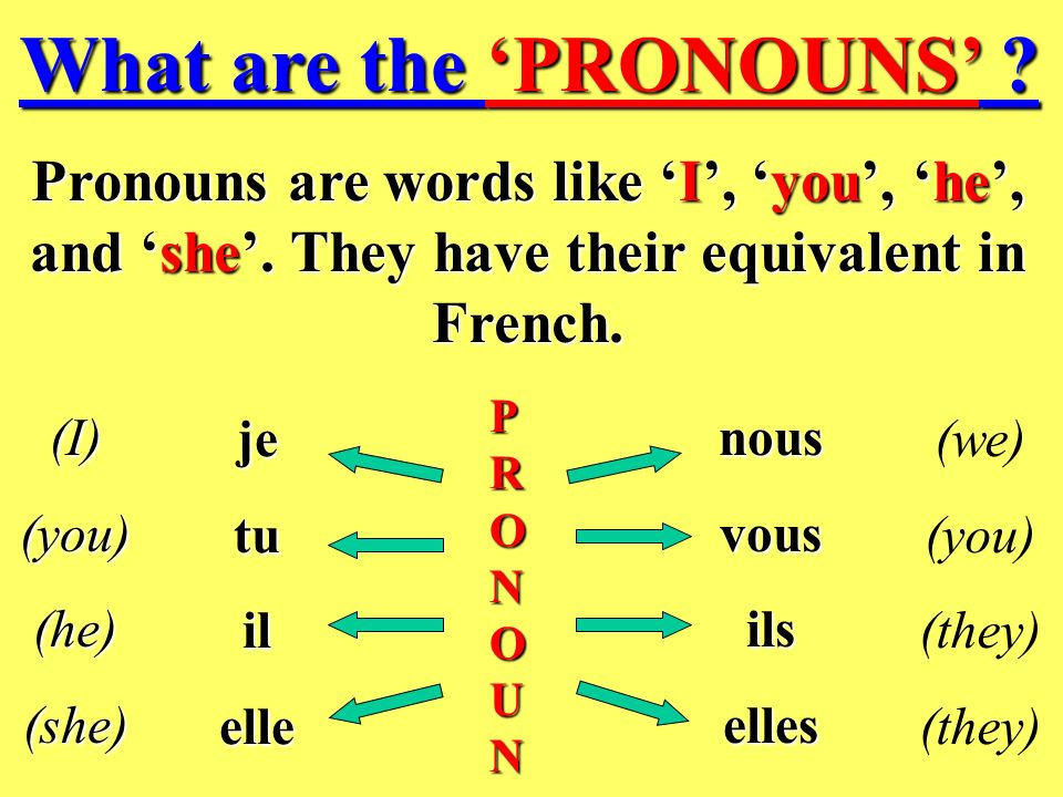 What are the ‘PRONOUNS’