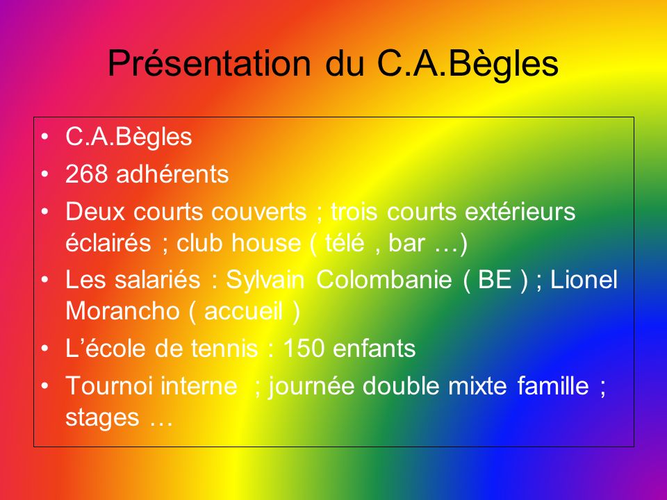 Présentation du C.A.Bègles