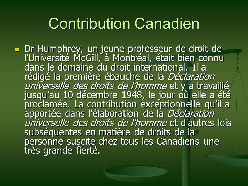 Contribution Canadien