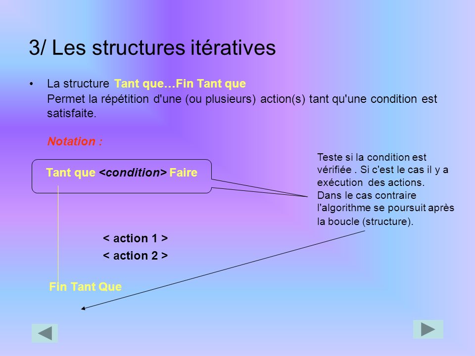 3/ Les structures itératives