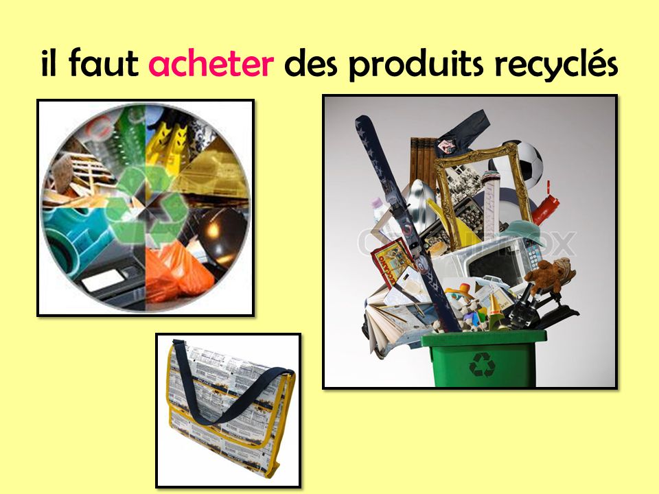 il faut acheter des produits recyclés