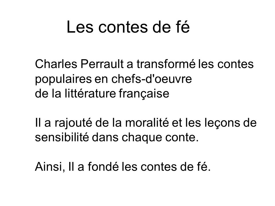 Les contes de fé de la littérature française