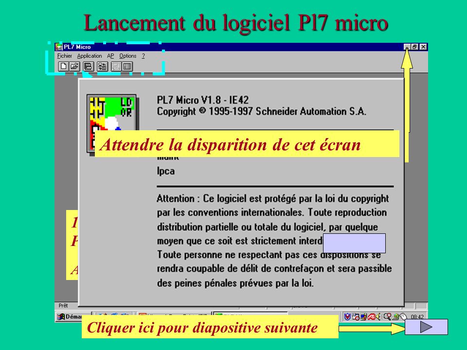 Lancement du logiciel Pl7 micro
